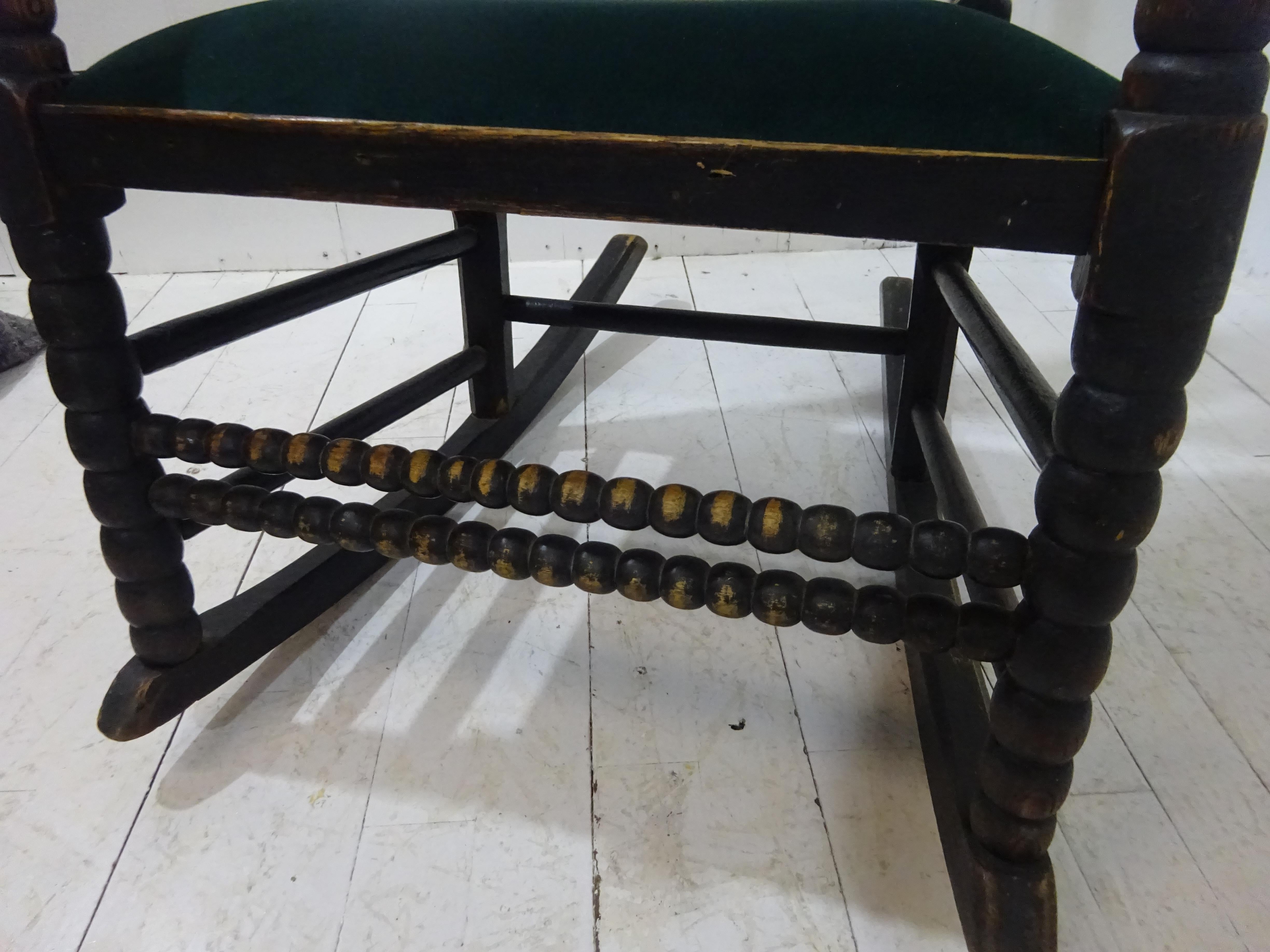 Victorian Early 19th Century Lancashire Bobbin Rocking Chair For Sale