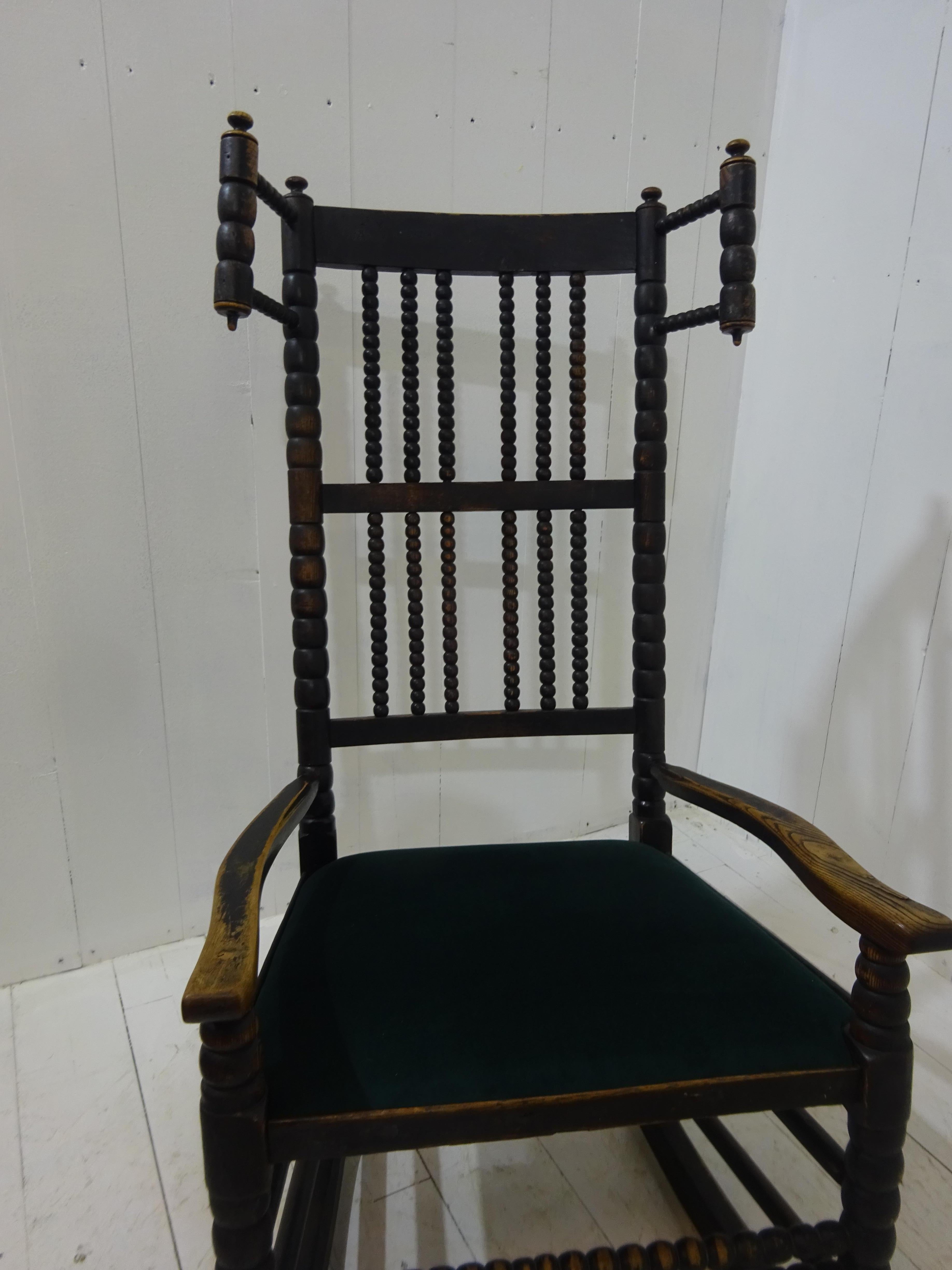 British Early 19th Century Lancashire Bobbin Rocking Chair For Sale