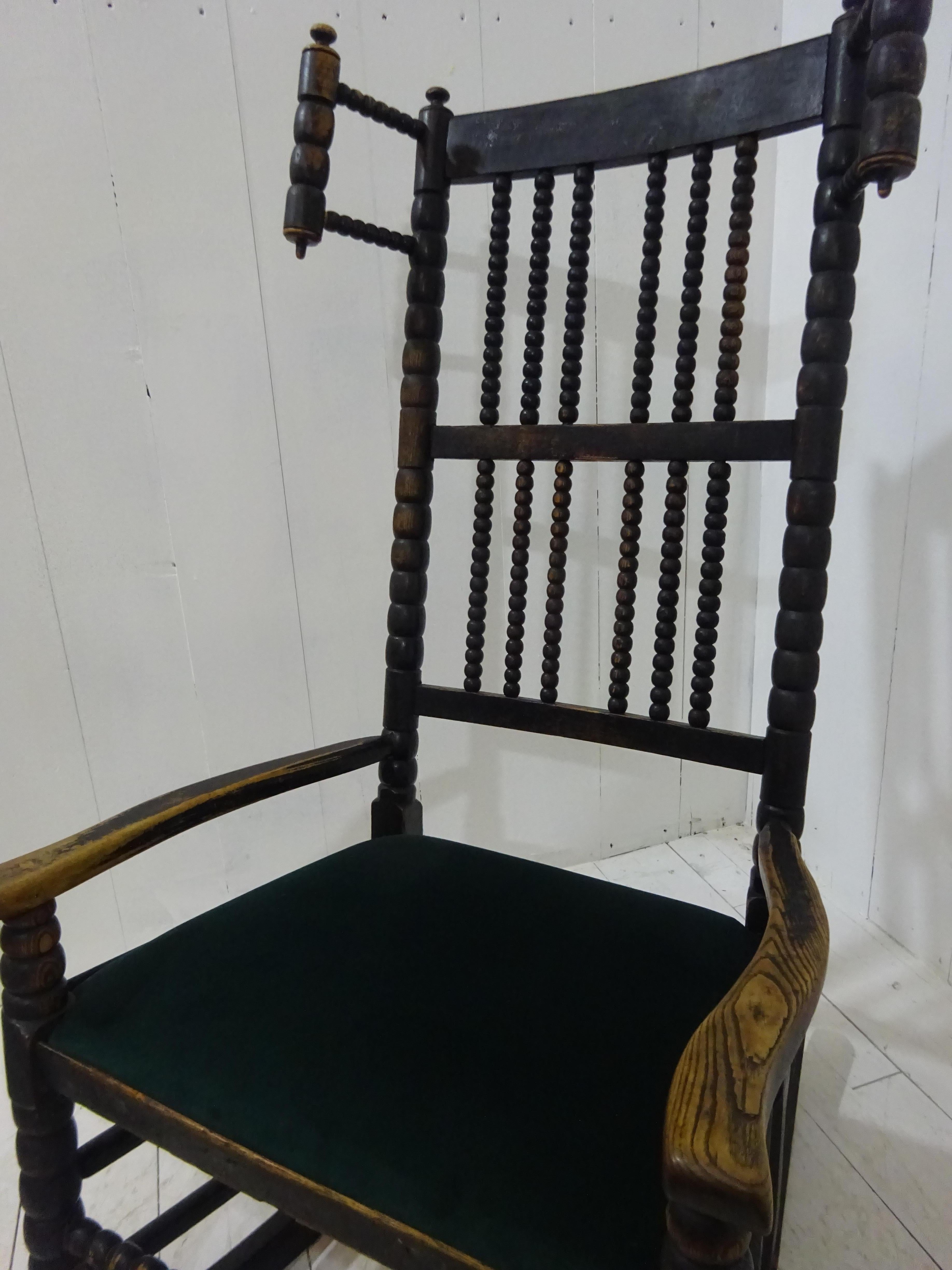 Early 19th Century Lancashire Bobbin Rocking Chair For Sale 1