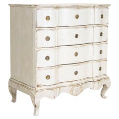 Early 19th Century Large Antique Gray Painted Oak Chest of Drawers from D