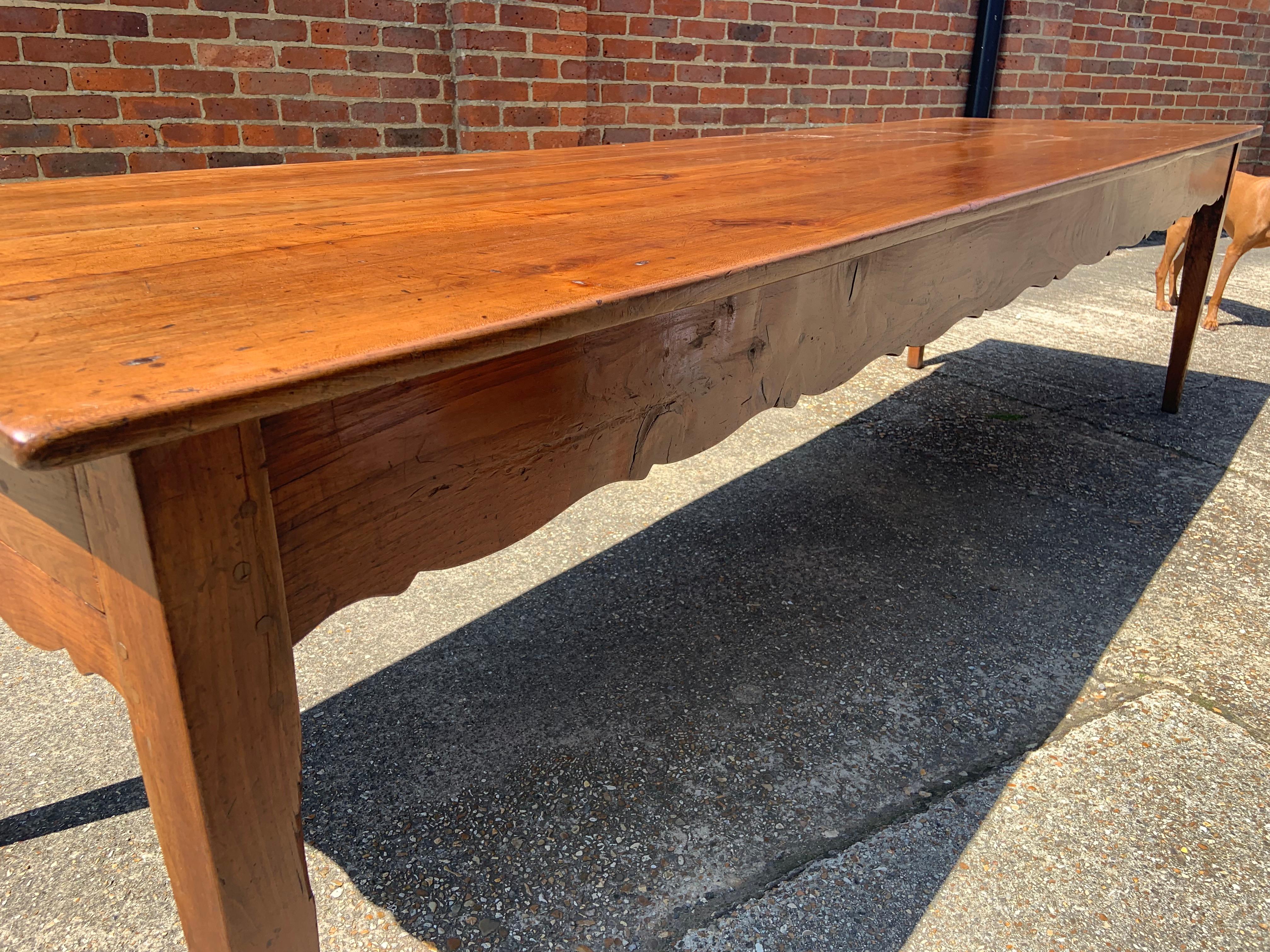 French Early 19th Century Large Cherry Farmhouse Table