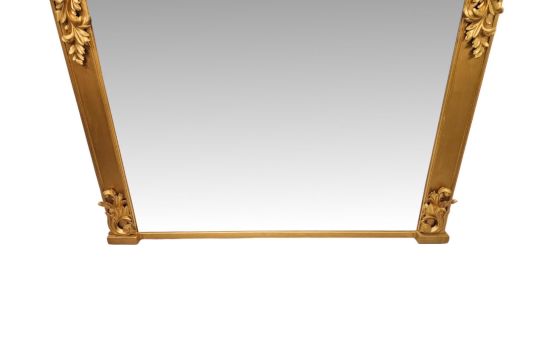 Early 19th Century Large Irish Giltwood Overmantel Mirror In Good Condition For Sale In Dublin, IE