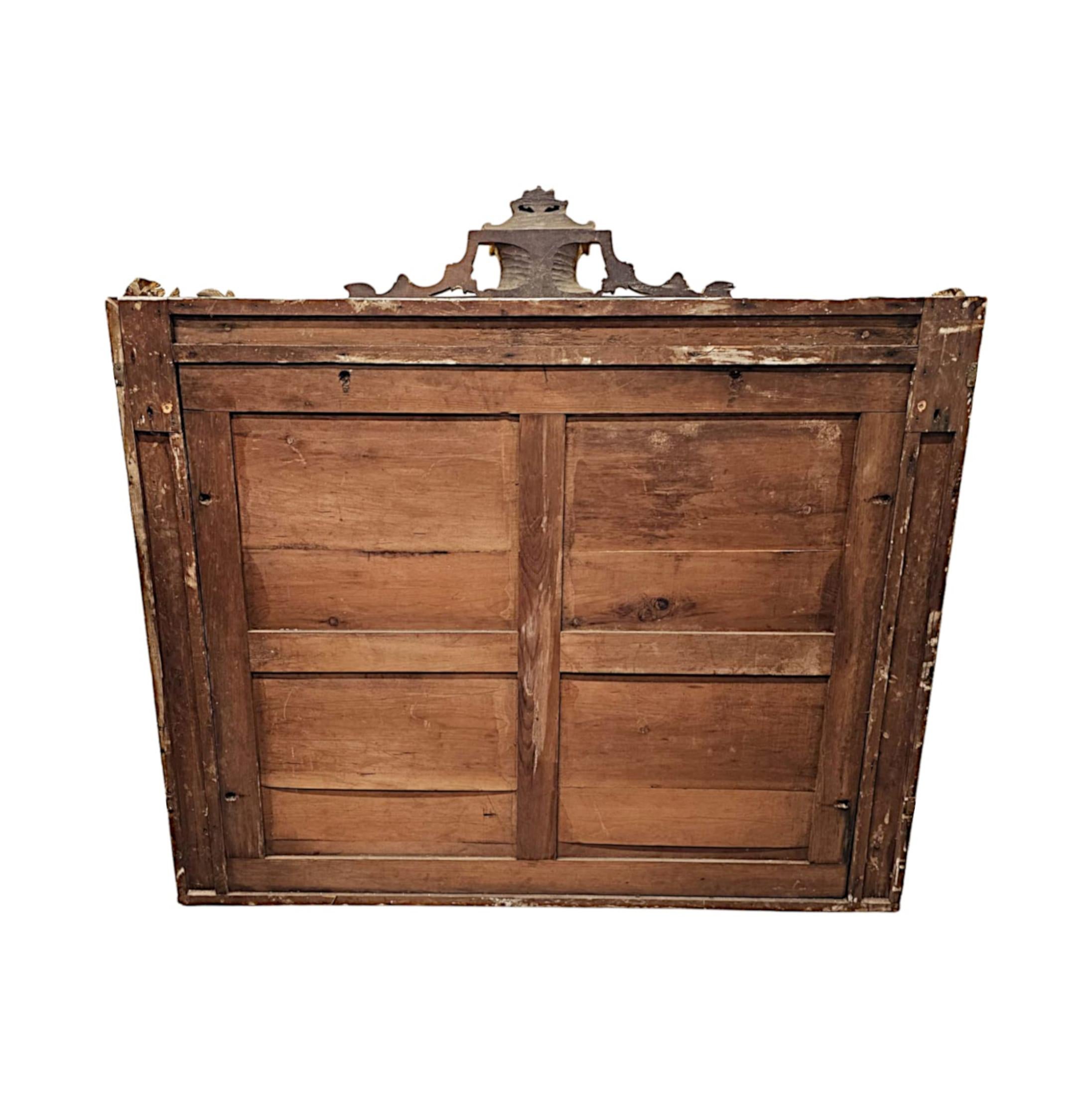 Glass Early 19th Century Large Irish Giltwood Overmantel Mirror For Sale
