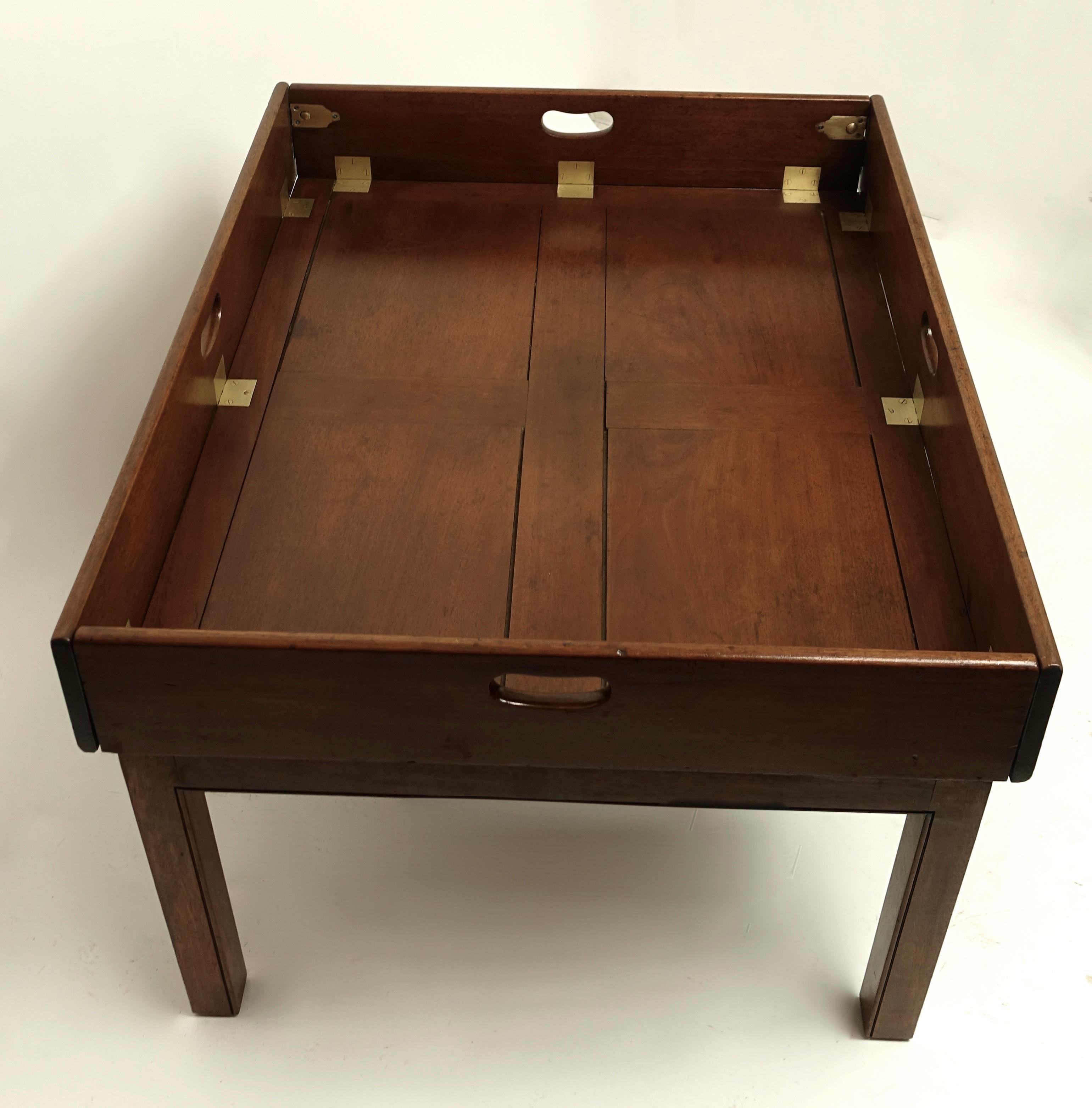 Early 19th Century Large Mahogany Butlers Tray on Stand 7
