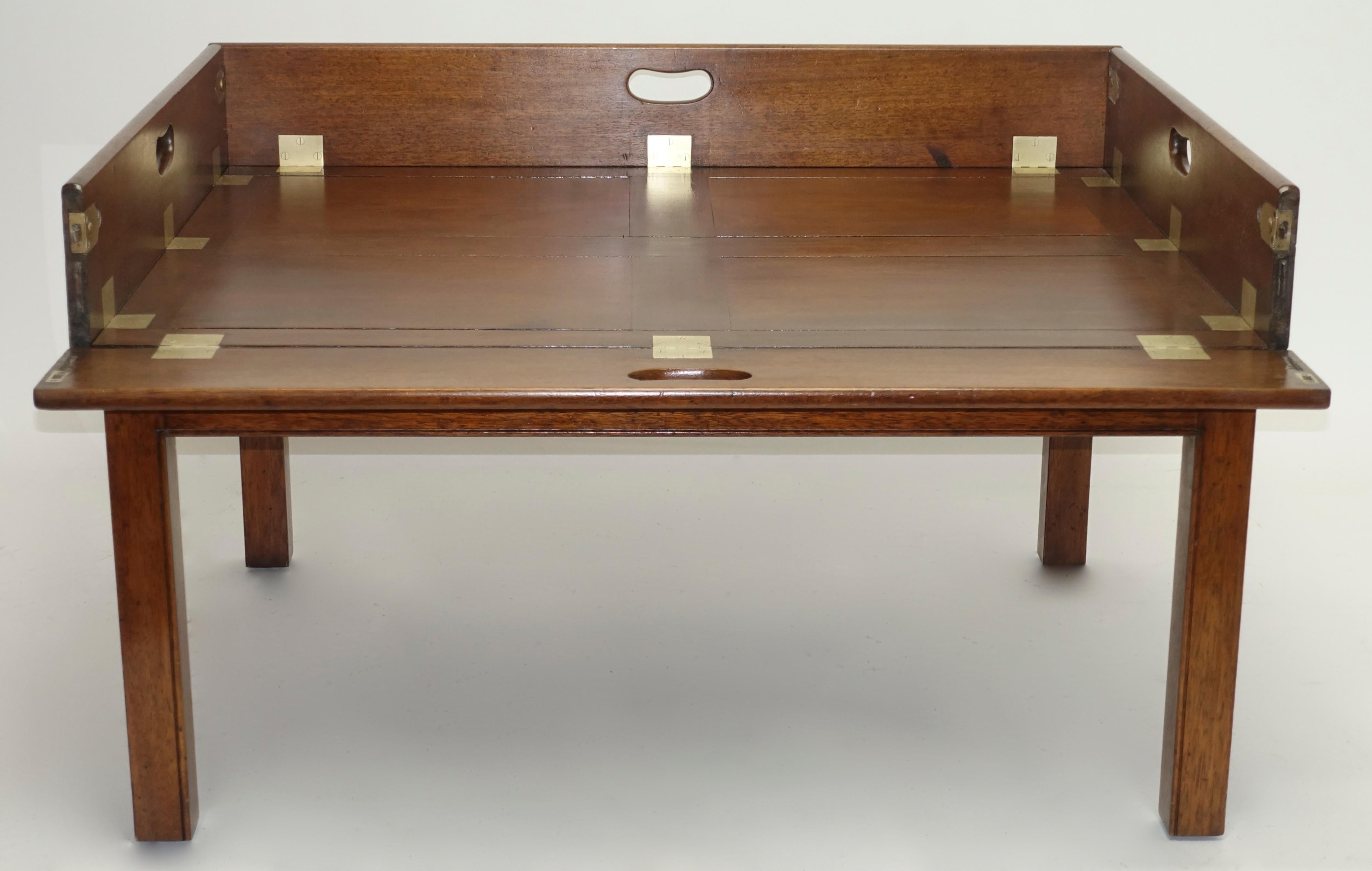 Early 19th Century Large Mahogany Butlers Tray on Stand 3