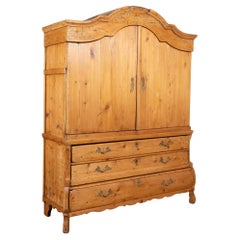 Antique Early 19th Century Large Pine Cabinet with Three Drawers from The Netherlands