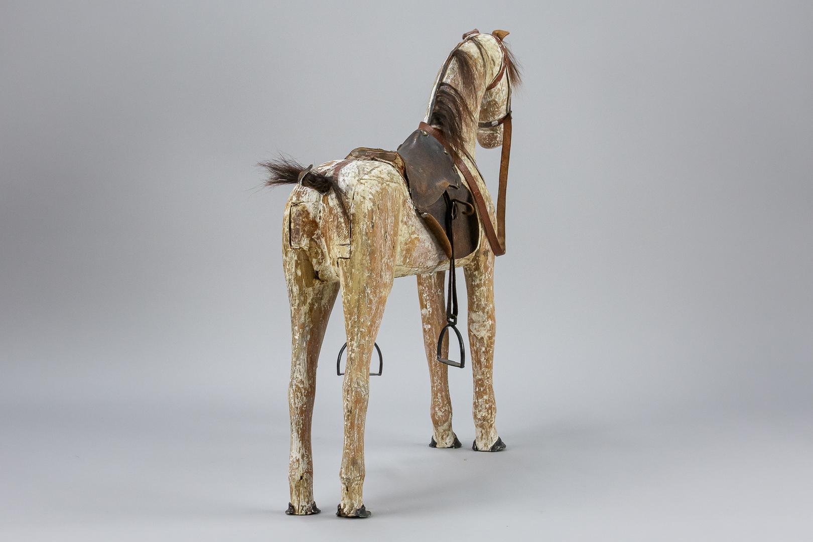 Early 19th Century Large Swedish Horse, with Original Tack In Fair Condition In Pease pottage, West Sussex