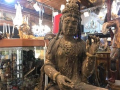 Early 19th Century Large Wooden Hindu Festival Icon of Indra