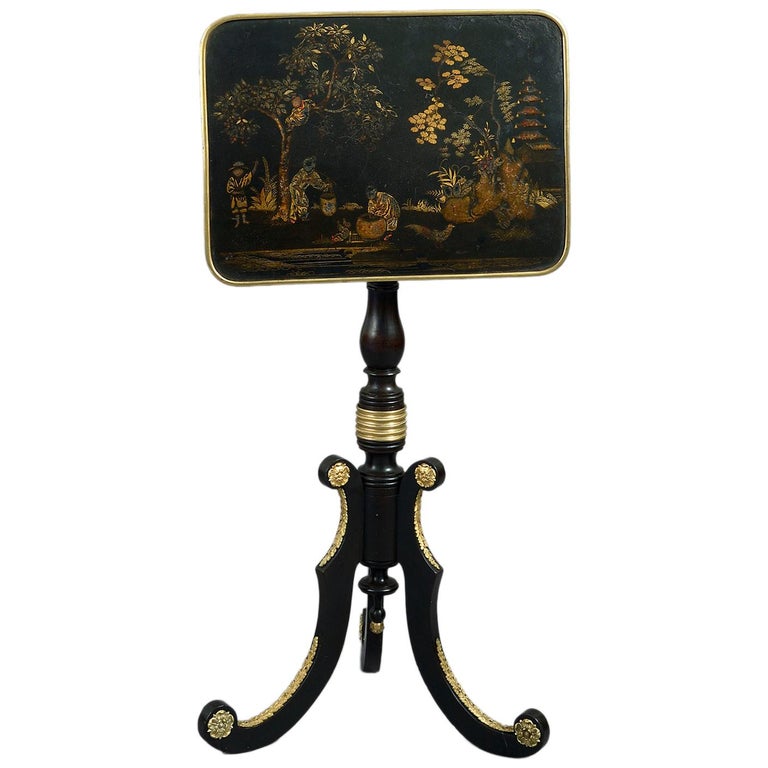 George III Chinoiserie and Ormolu Metamorphic Table, Early 19th Century 