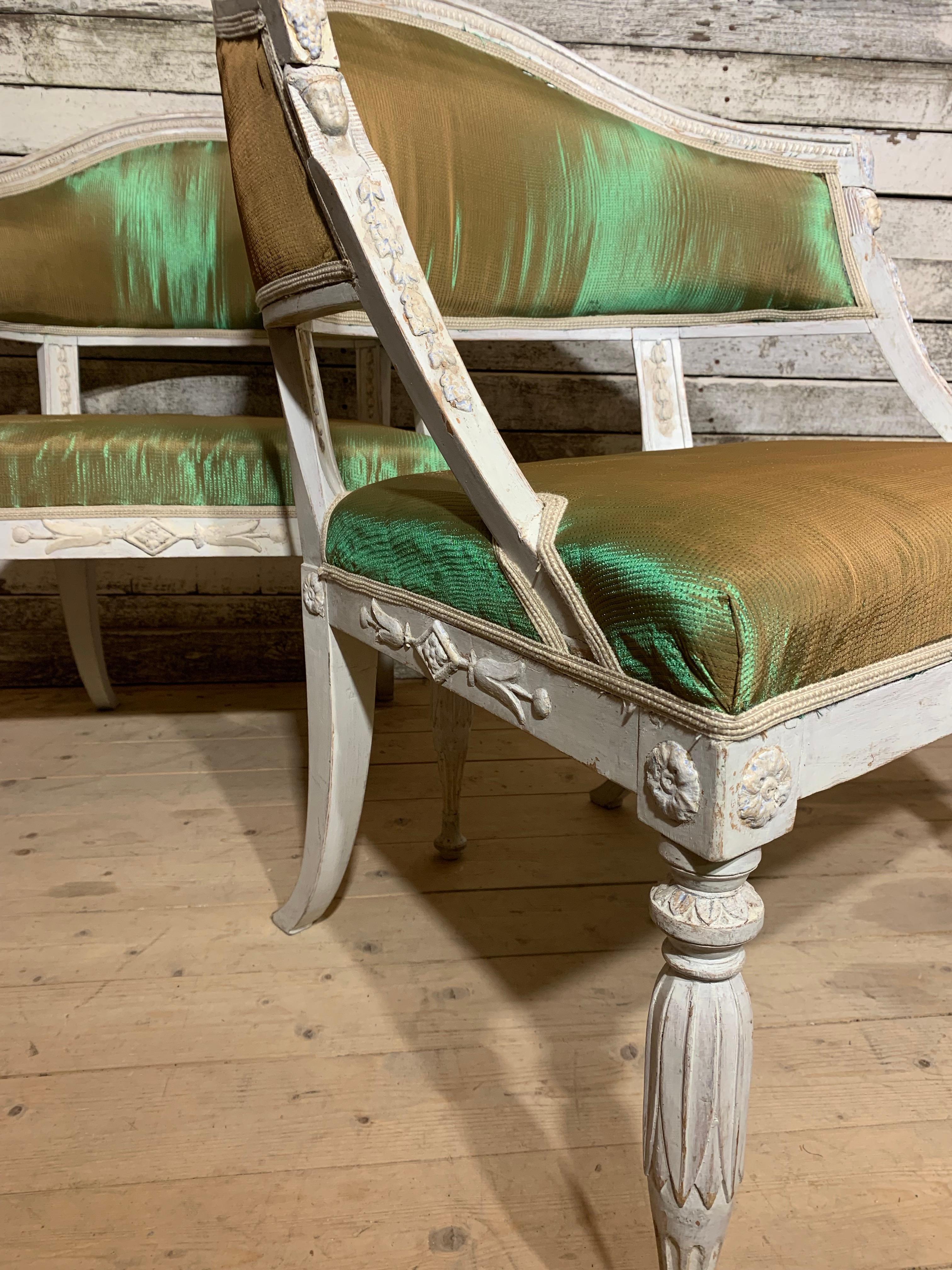 Swedish Early 19th Century Late Gustavian armchairs made by Ephraim Stahl, Stockholm