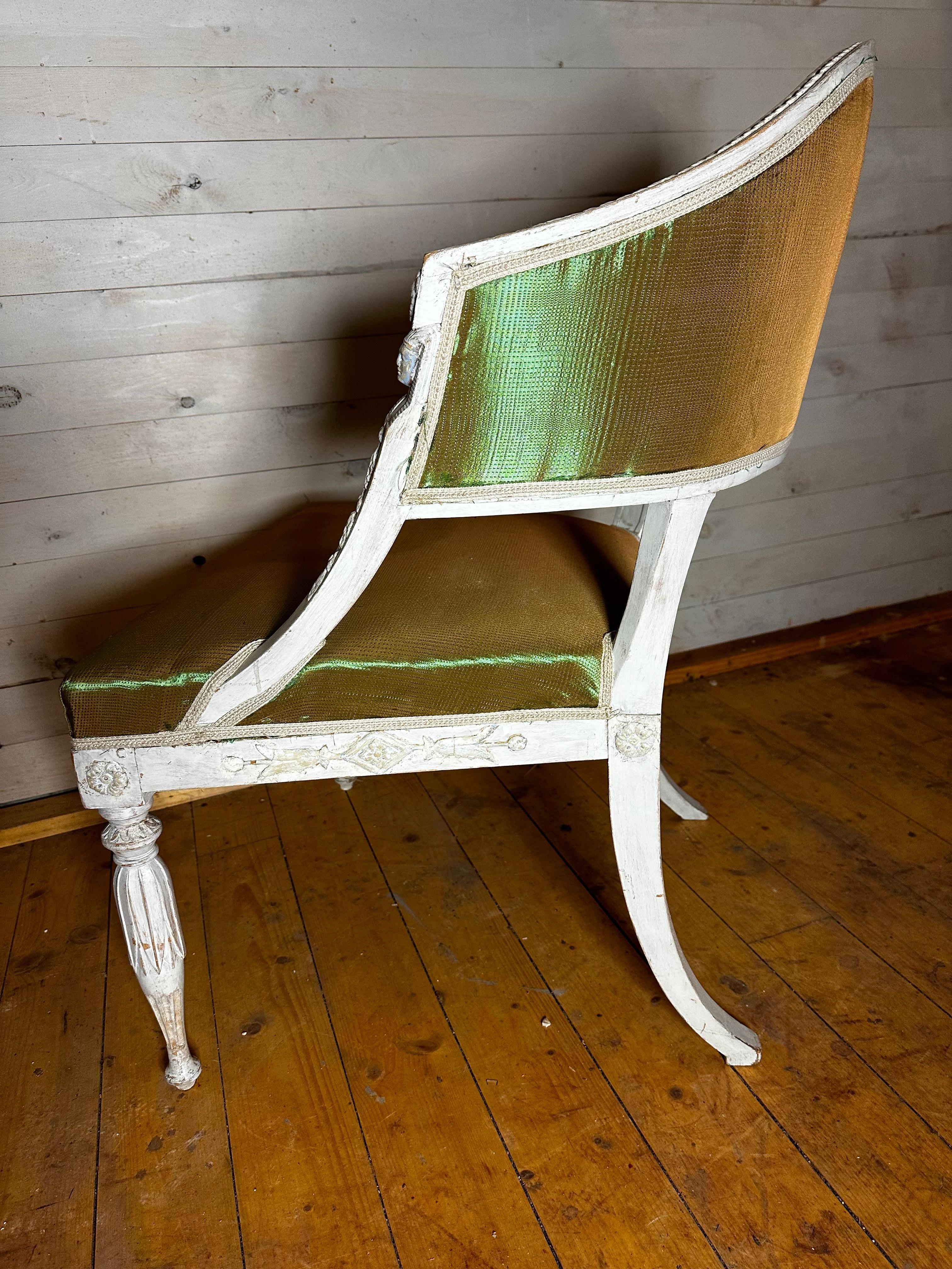 Hand-Carved Early 19th Century Late Gustavian armchairs made by Ephraim Stahl, Stockholm