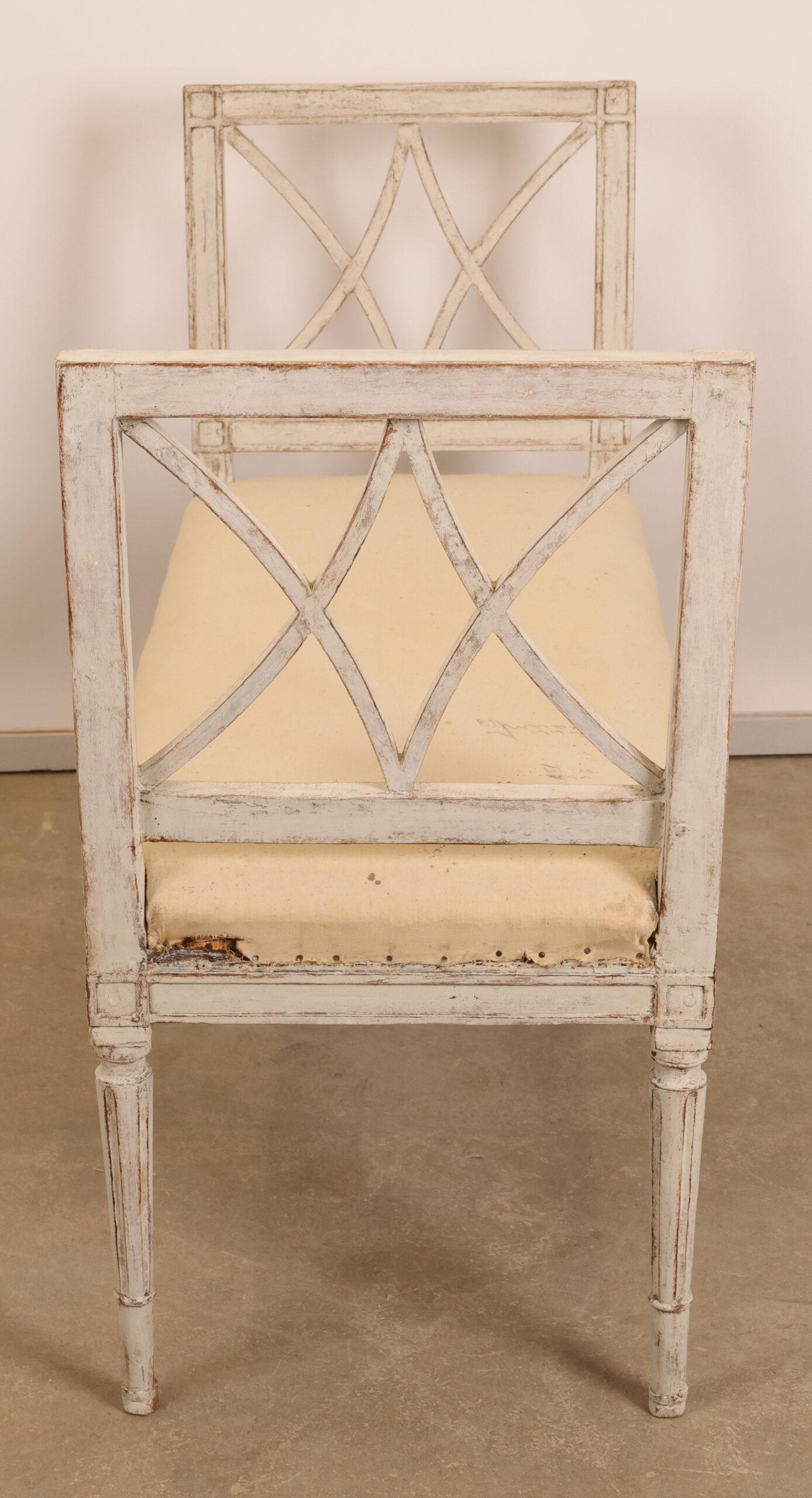 Early 19th Century Late Gustavian Bench In Good Condition For Sale In Ljungby, SE