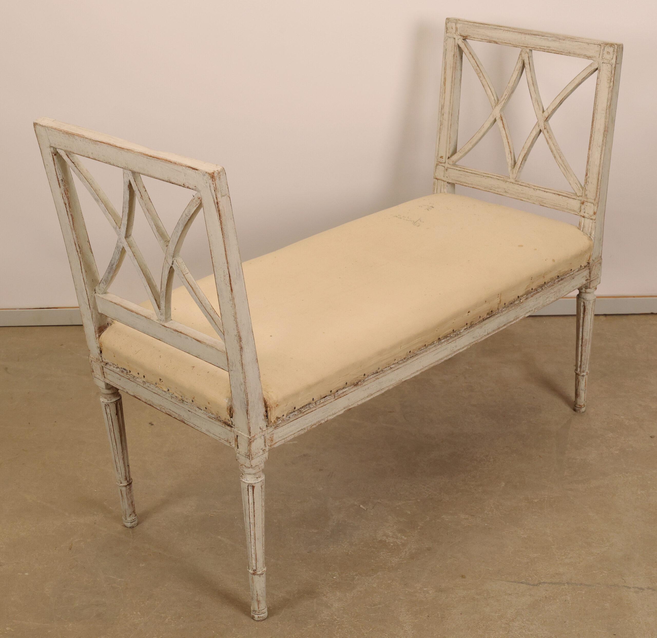 Early 19th Century Late Gustavian Bench For Sale 1