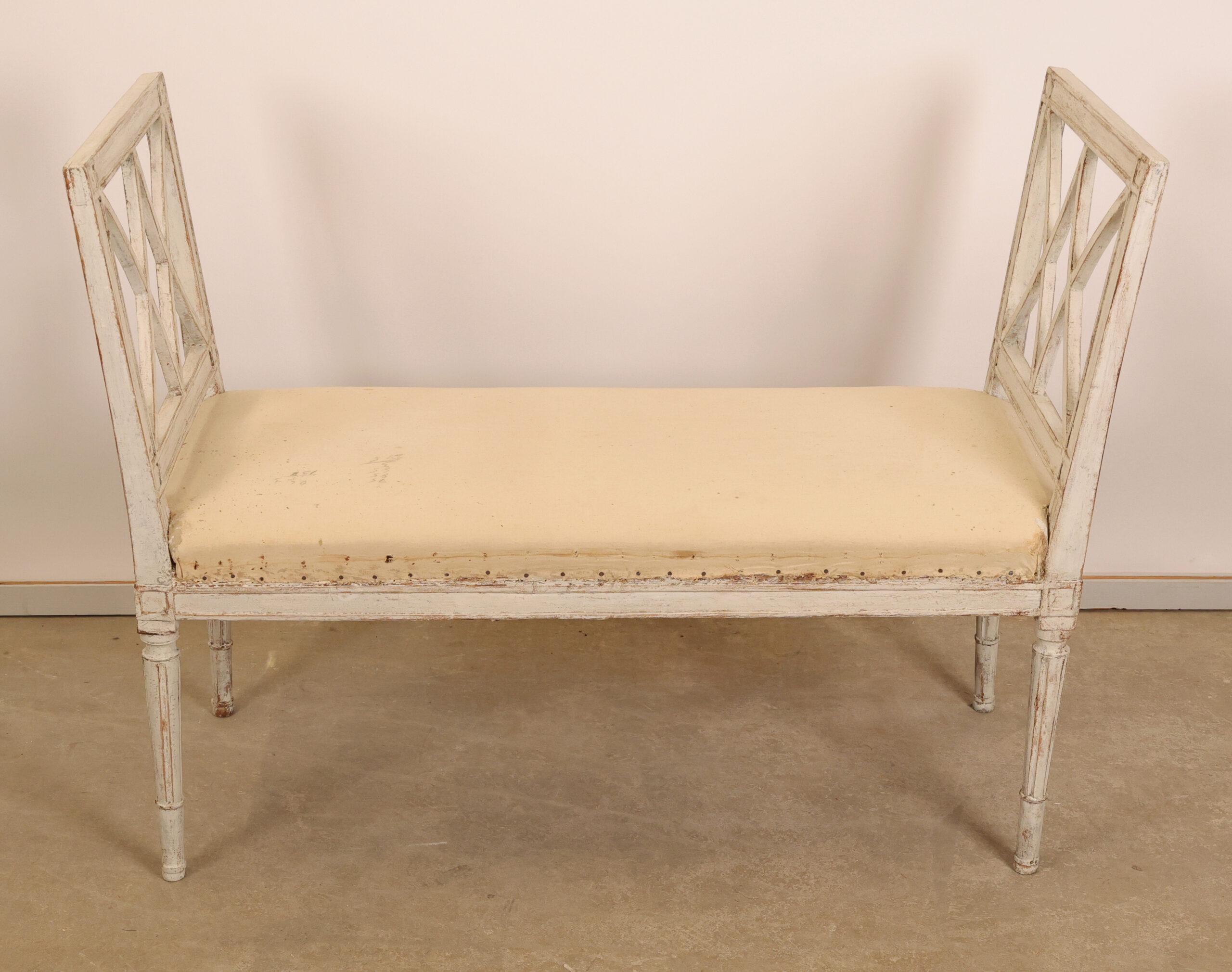 Early 19th Century Late Gustavian Bench For Sale 2