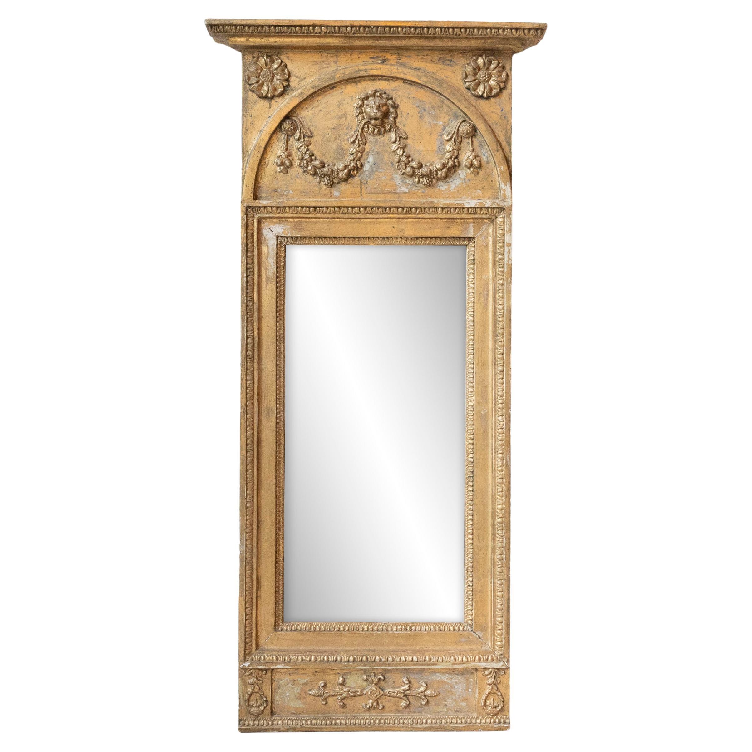 Early 19th Century Late Gustavian Giltwood Mirror, Stockholm