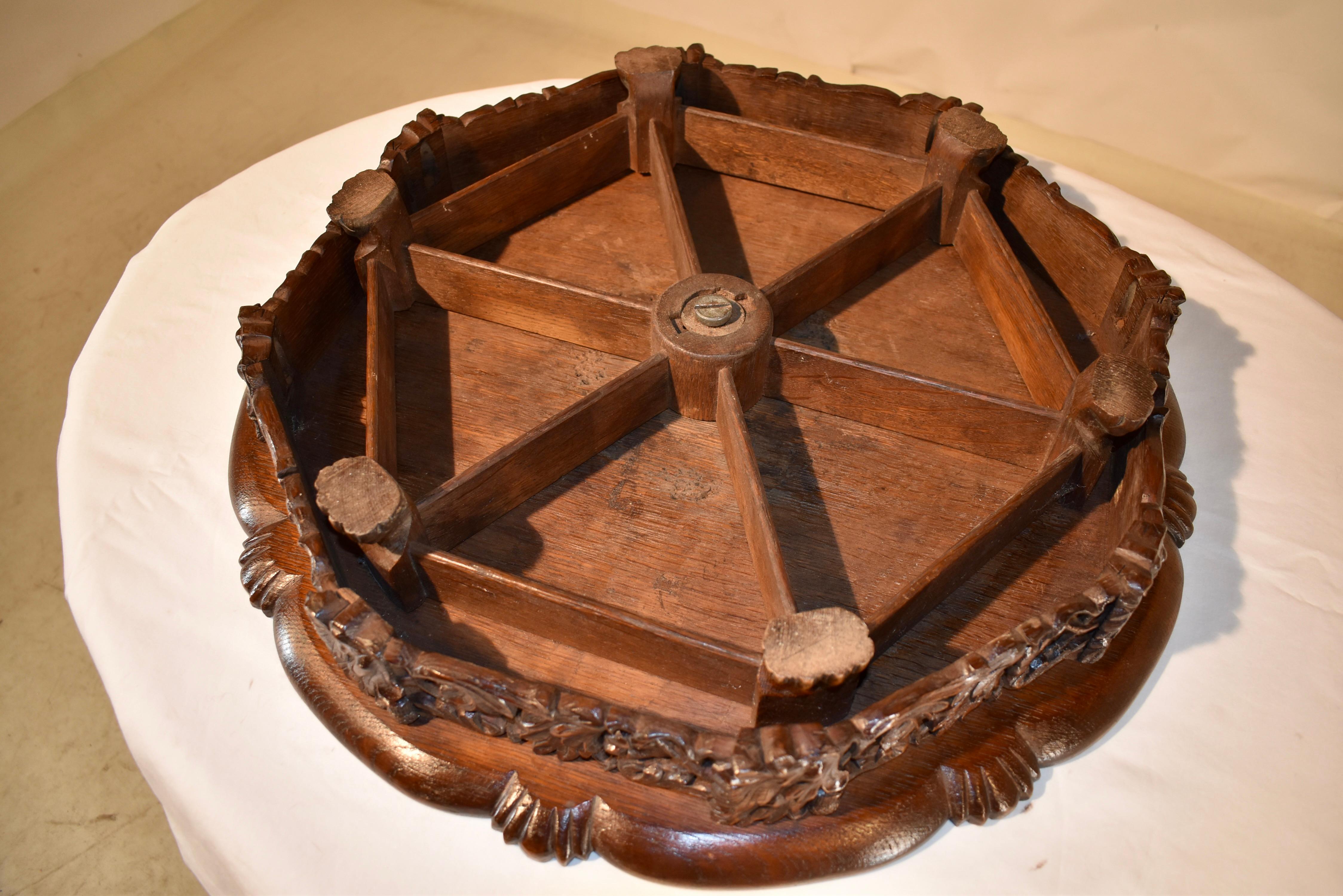 Hand-Carved Early 19th Century Lazy Susan