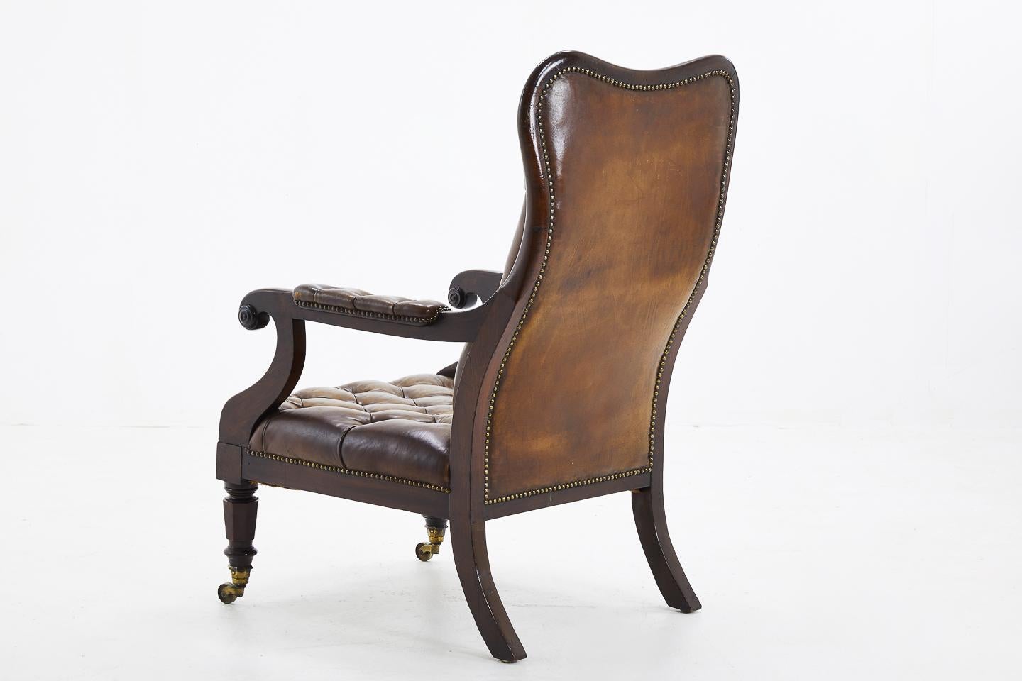 Early 19th Century Leather Chair In Good Condition For Sale In Husbands Bosworth, Leicestershire