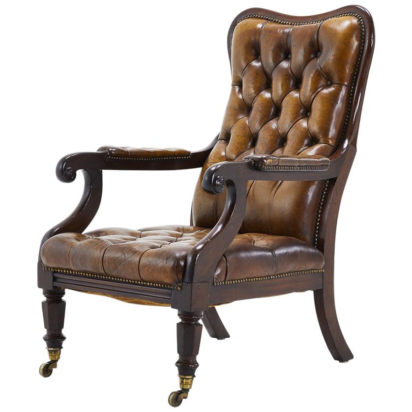 Early 19th Century Leather Chair For Sale