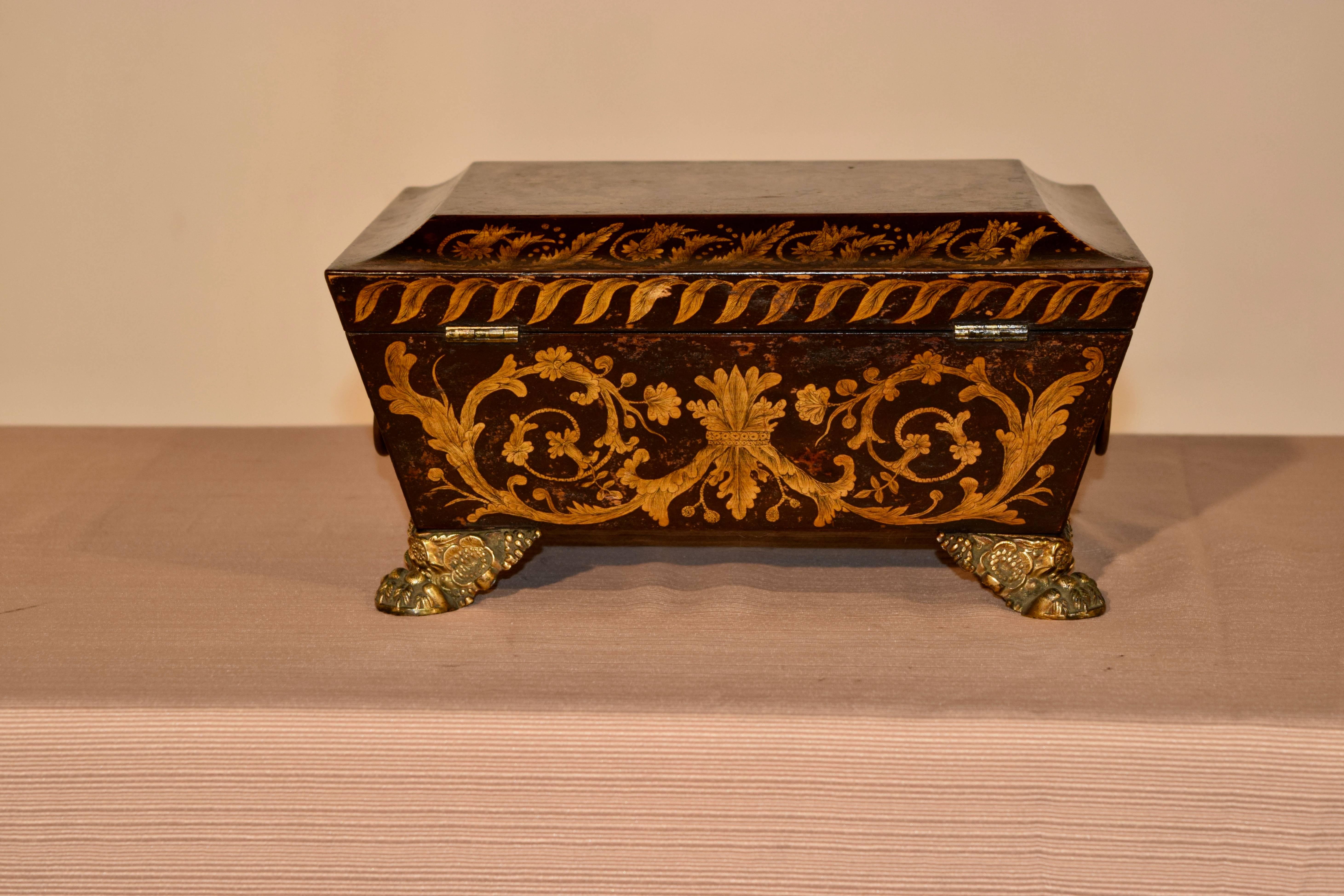 English Early 19th Century Leather Dresser Box