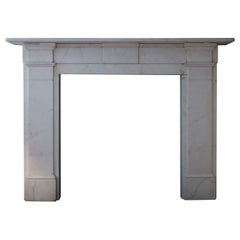 Early 19th Century Lightly Veined Statuary Marble Chimneypiece