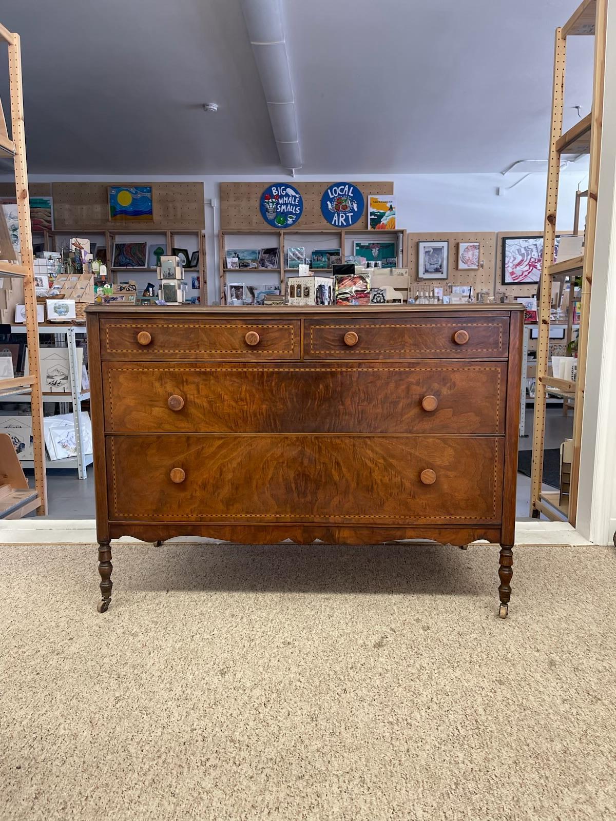 Mid-Century Modern Early 19th Century Likely Mahogany Chest of Drawers with Dovetailed Drawers. For Sale