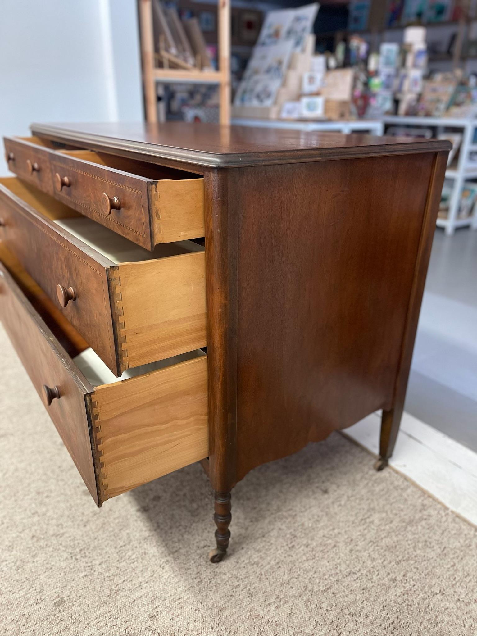 Early 19th Century Likely Mahogany Chest of Drawers with Dovetailed Drawers. For Sale 2