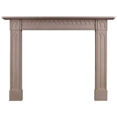 Cheminée de cheminée en pierre calcaire du début du XIXe siècle, de style gothique