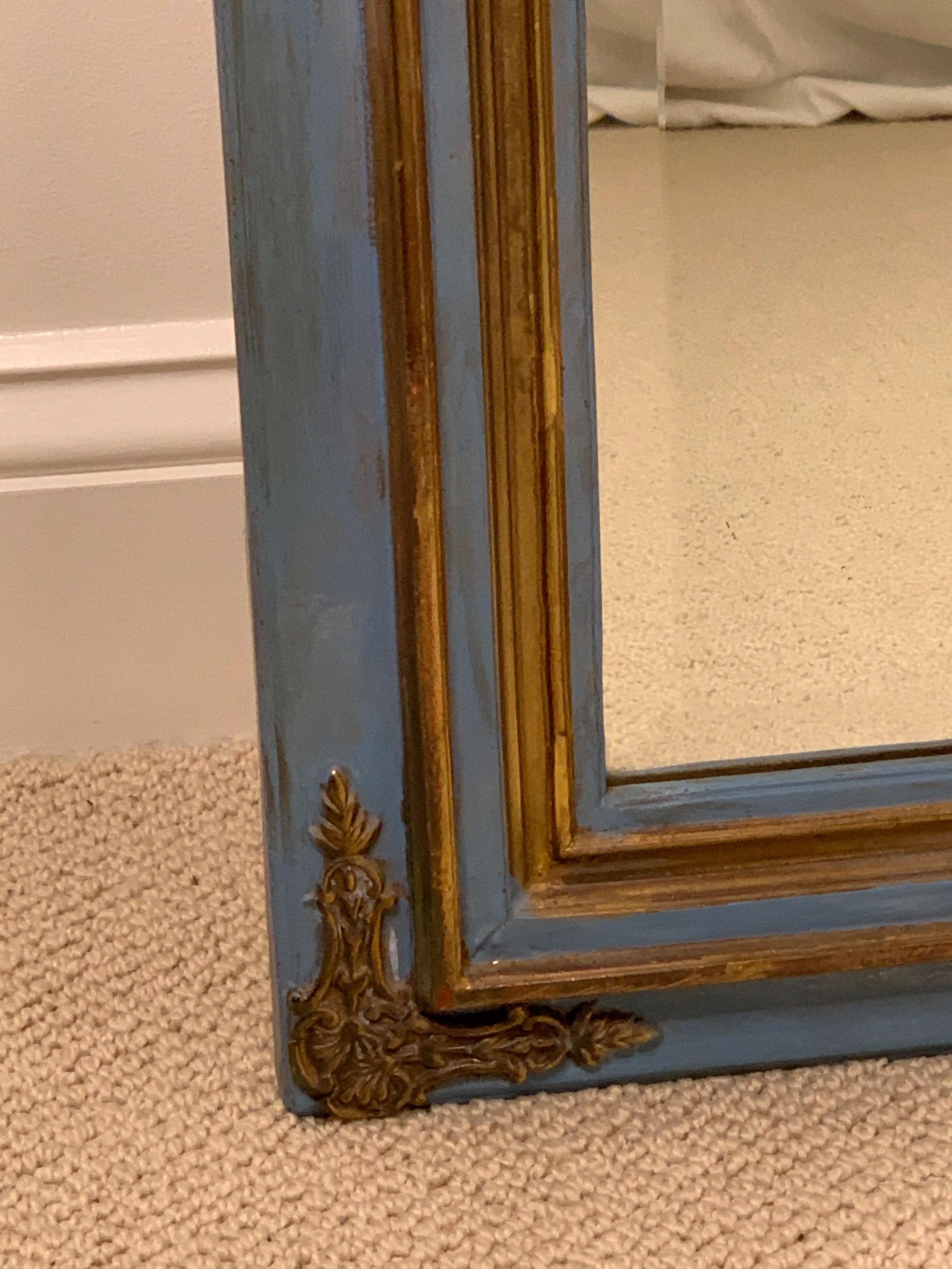 Hand-Painted Early 19th Century Louis XVI Style Painted and Parcel-Gilt Mirror