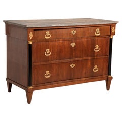 Early 19th Century, Lombard Empire Chest of Drawers with Marble Top