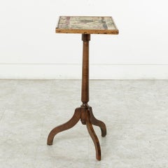 Early 19th Century Louis Philippe Period Walnut Side Table with Tapestry Top