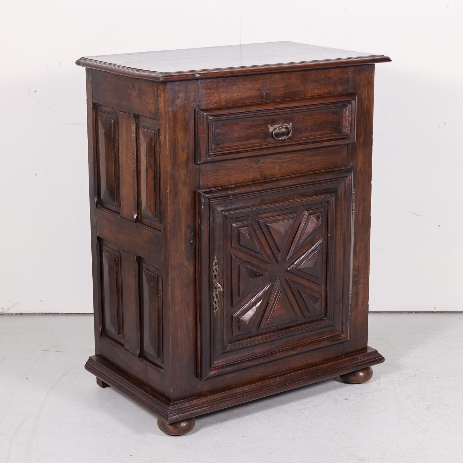 French Early 19th Century Louis XIII Oak Jam Cabinet or Confiturier from Normandy For Sale