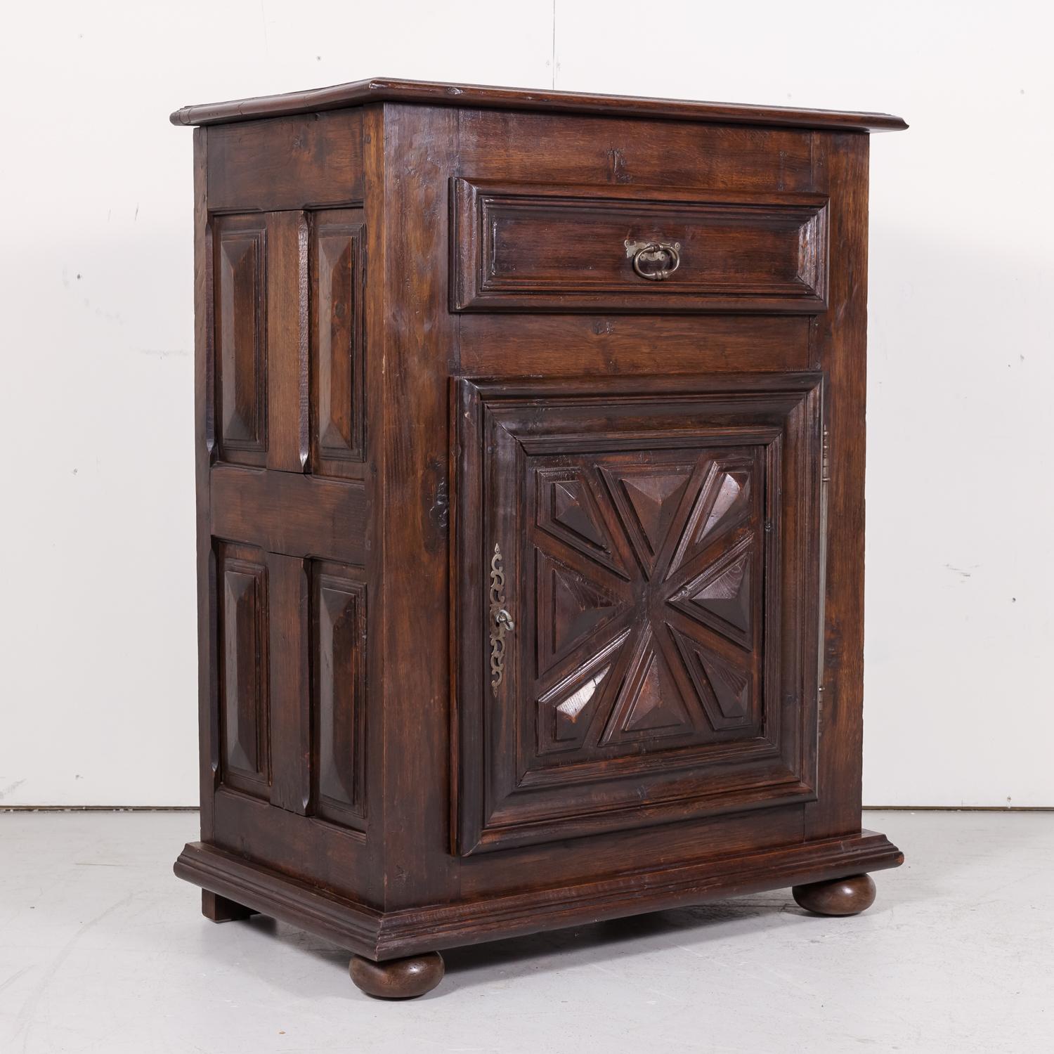 Early 19th Century Louis XIII Oak Jam Cabinet or Confiturier from Normandy In Good Condition For Sale In Birmingham, AL