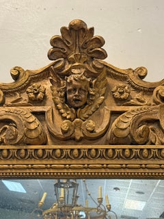 Specchio d'oro dipinto francese in stile Luigi XIV dell'inizio del XIX secolo