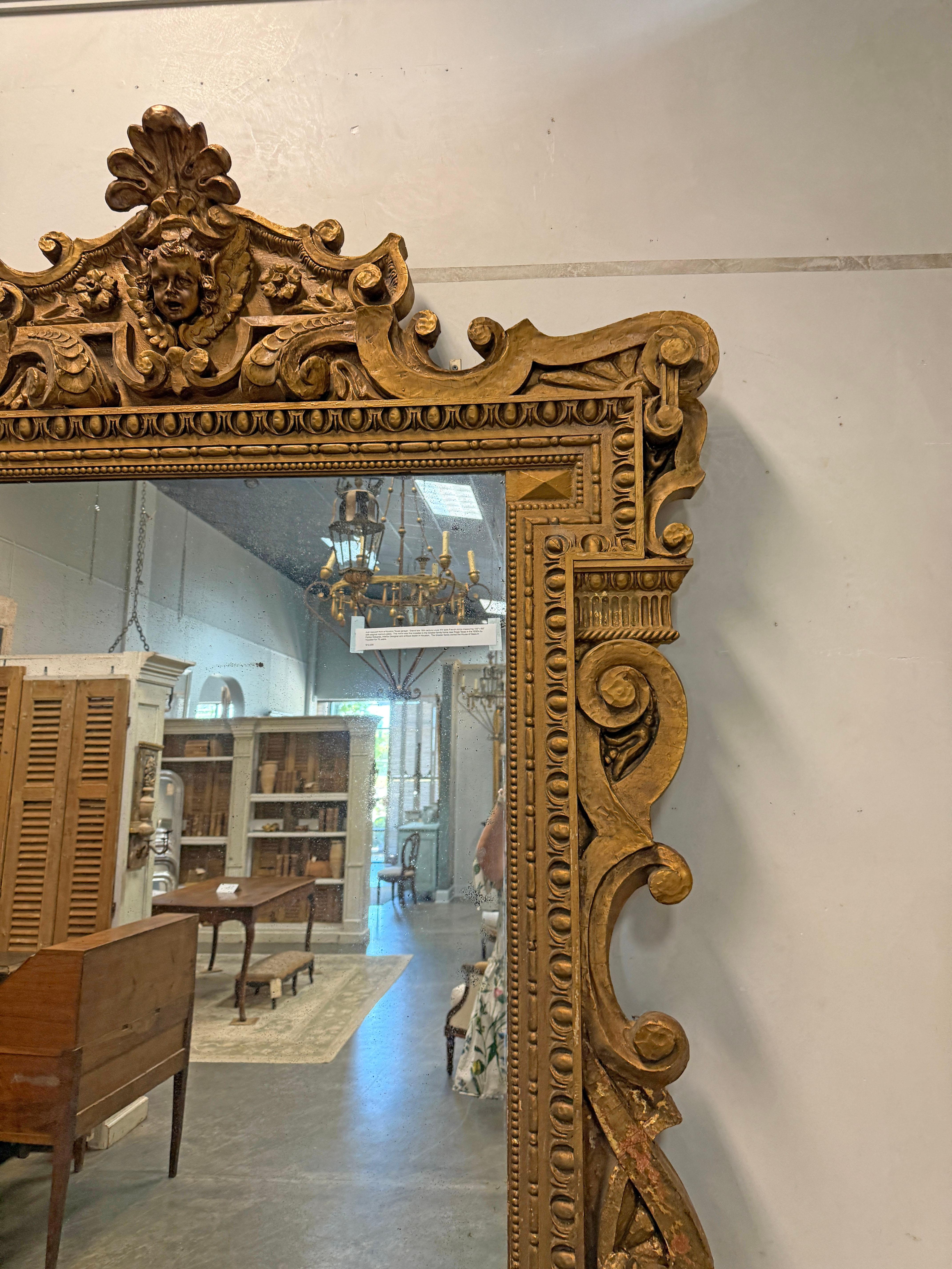 Frühes 19. Jahrhundert Louis XIV-Stil Französisch gemalt Gold Spiegel im Angebot 2