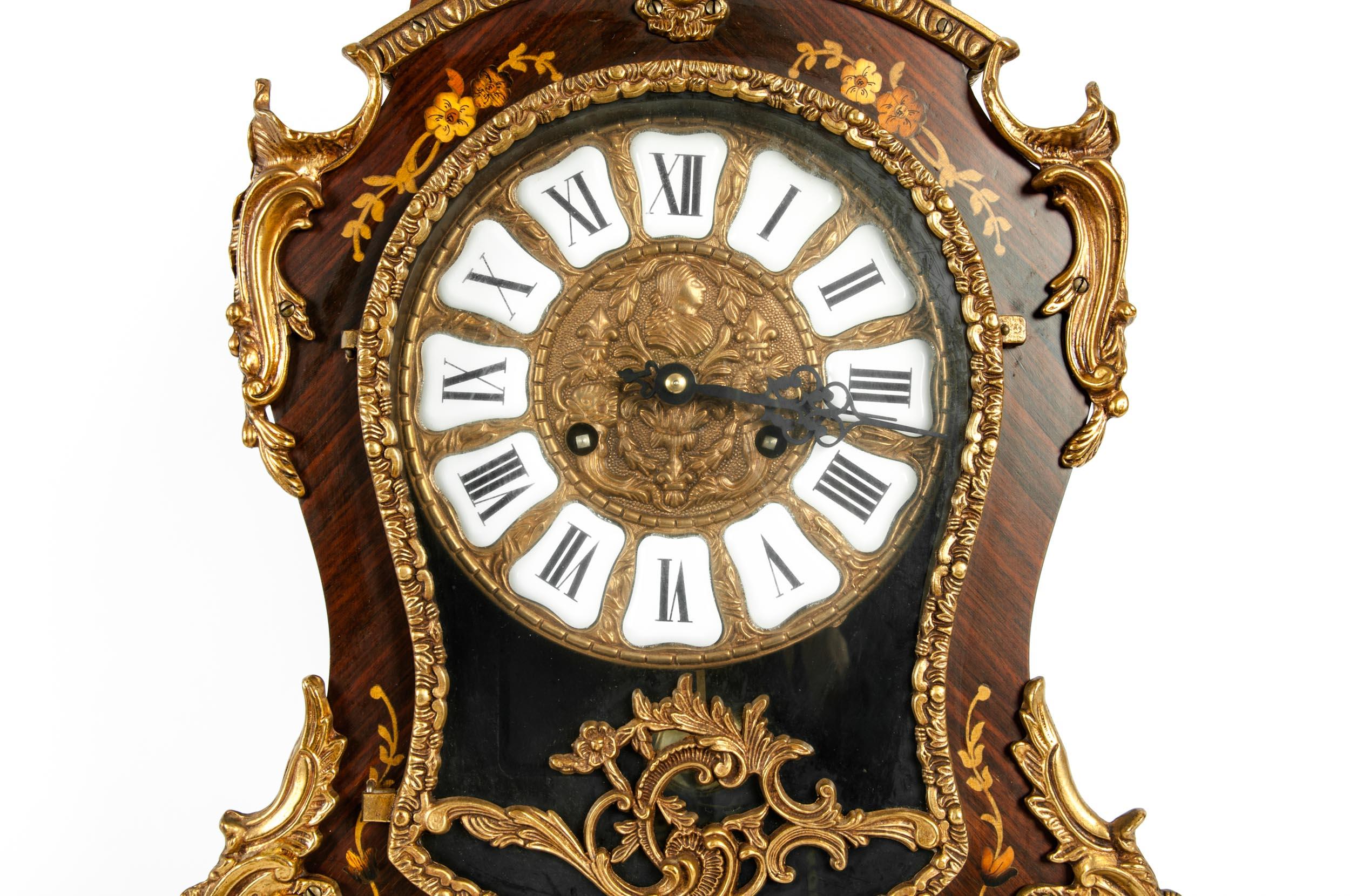 Early 19th Century Louis XV Style Bronze Mounted Wall Clock 1