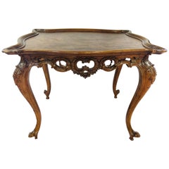 Early 19th Century Louis XV Walnut Low Side Sofa Italian Side Table Restored