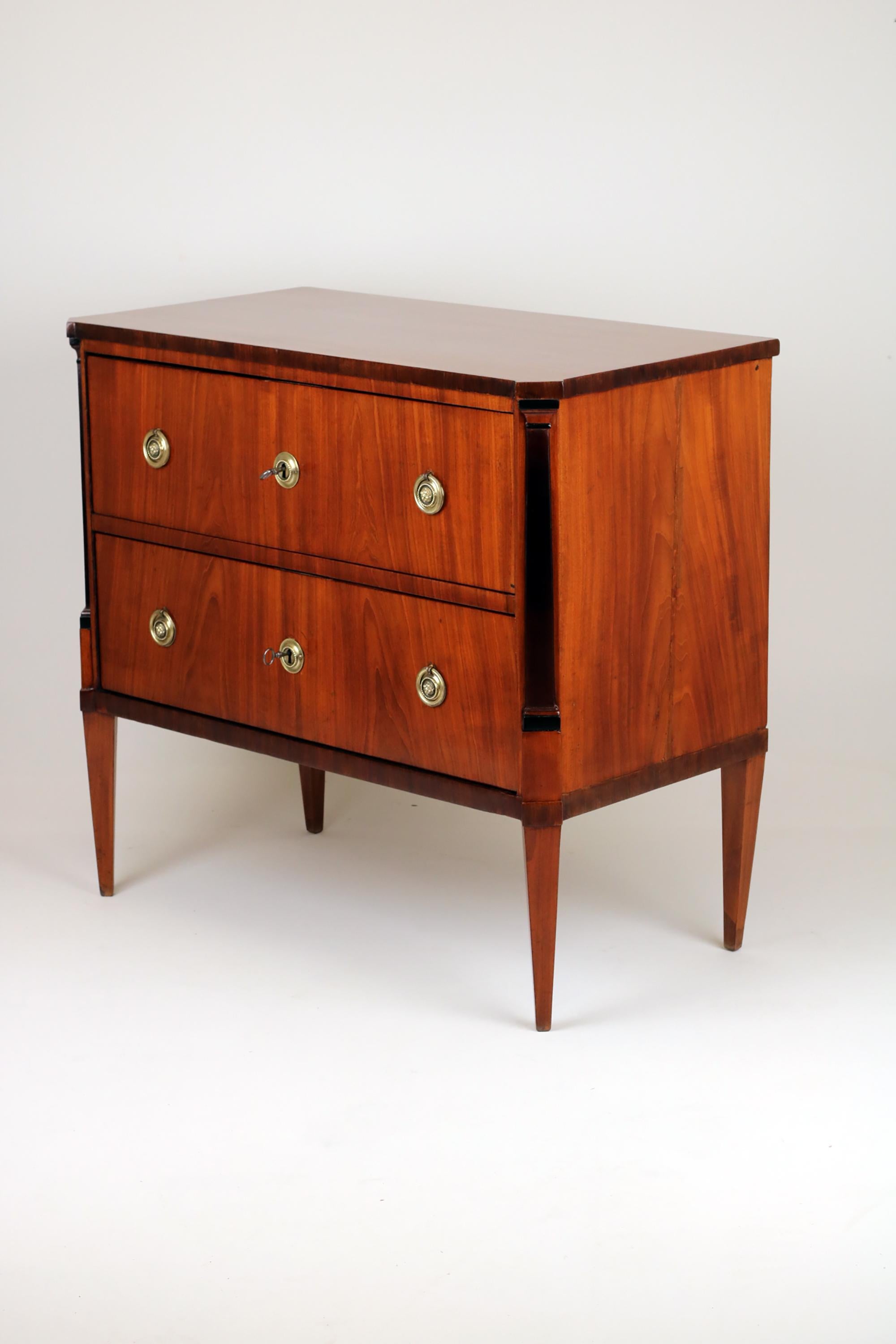 Polished Early 19th Century Louis XVI small Chest of Drawers For Sale