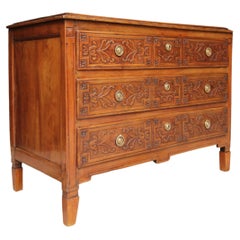 Used Early 19th Century Louis XVI Style Cherry Wood Chest of Drawers