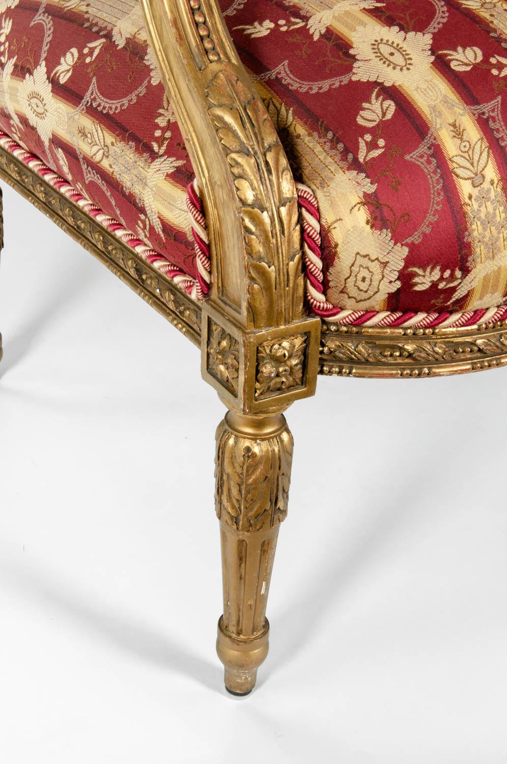 Early 19th Century Louis XVI Style Giltwood Settee 6