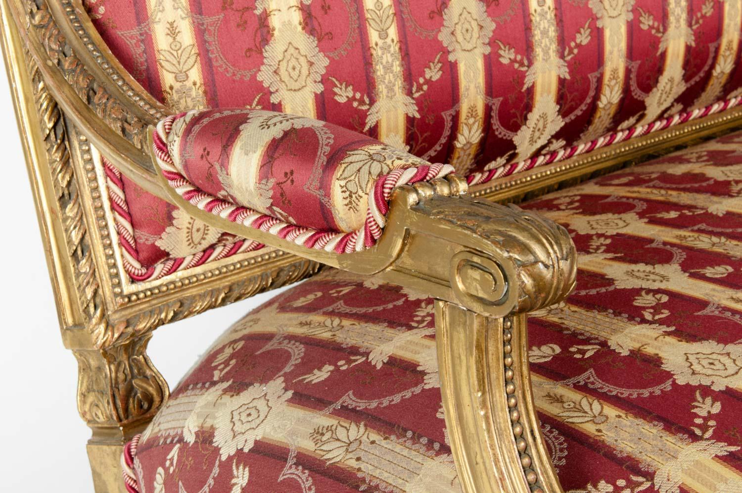 Early 19th Century Louis XVI Style Giltwood Settee 7