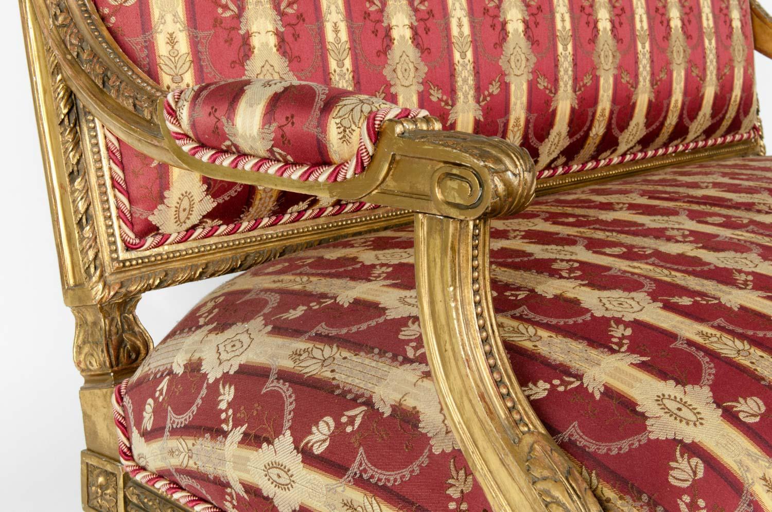 Early 19th Century Louis XVI Style Giltwood Settee 8