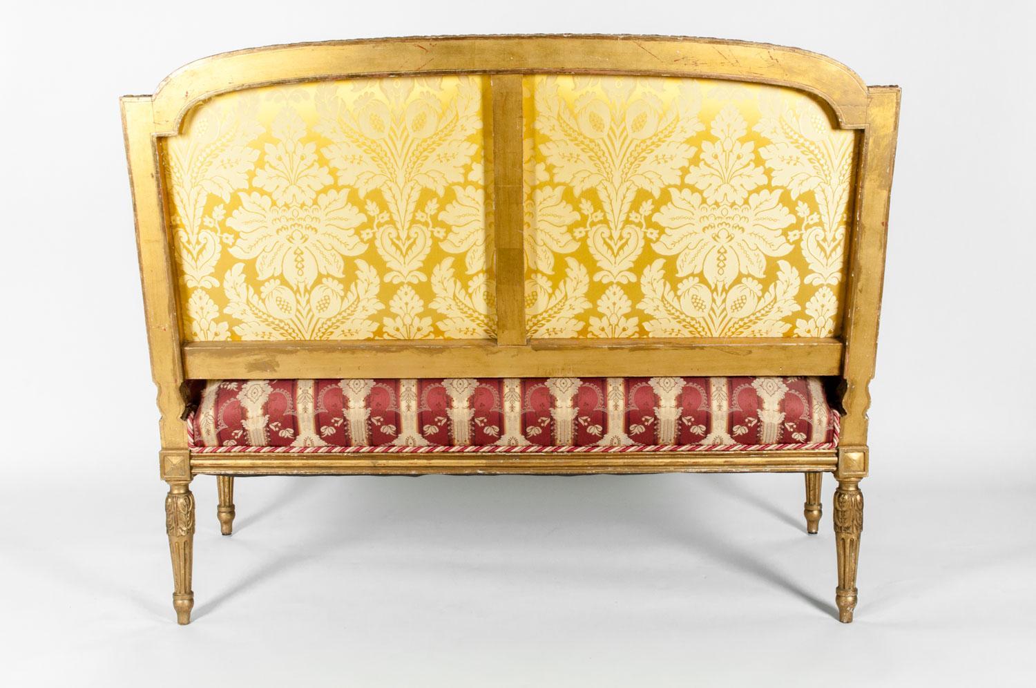 Early 19th Century Louis XVI Style Giltwood Settee 4