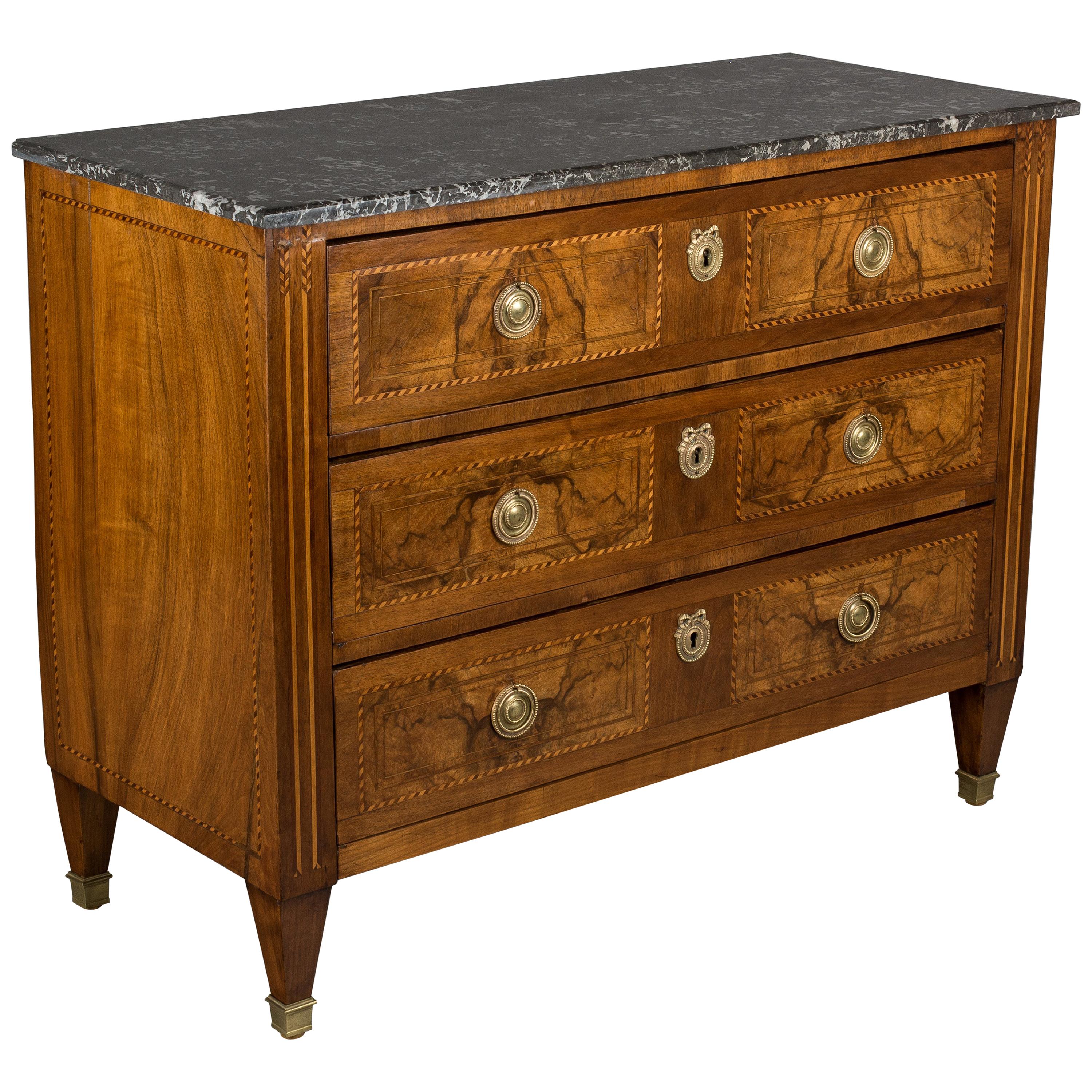 Early 19th Century Louis XVI Style Marquetry Commode