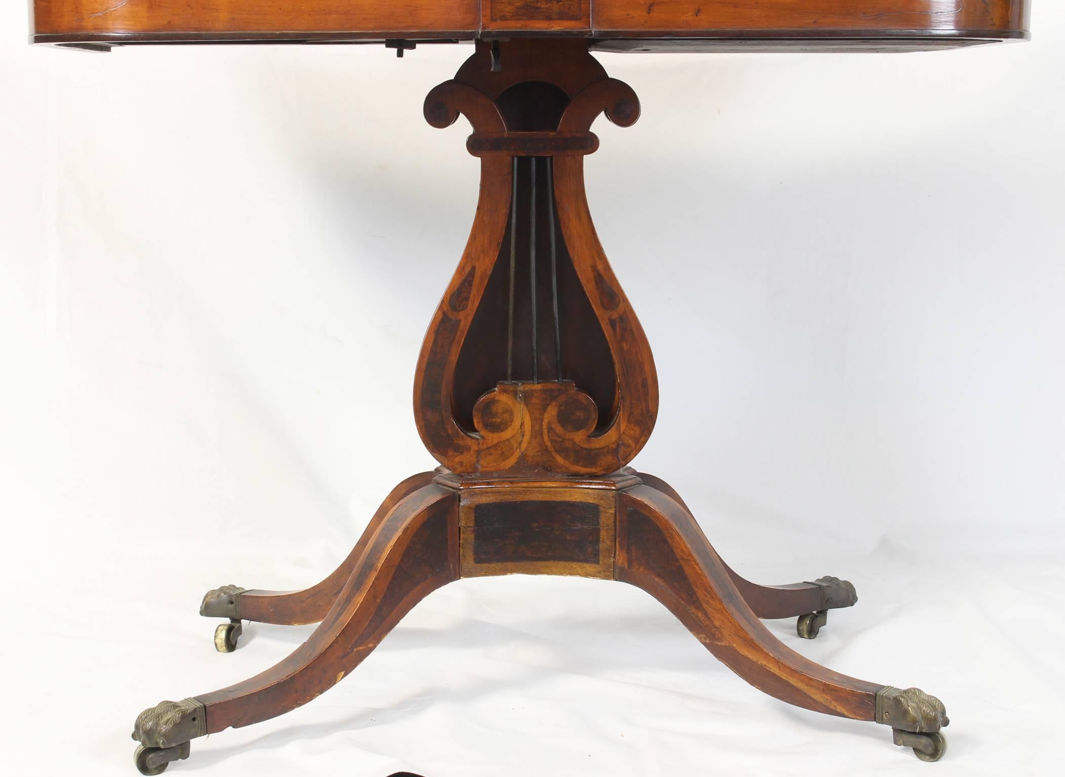Early 19th Century Lyre Shaped Card Table 2
