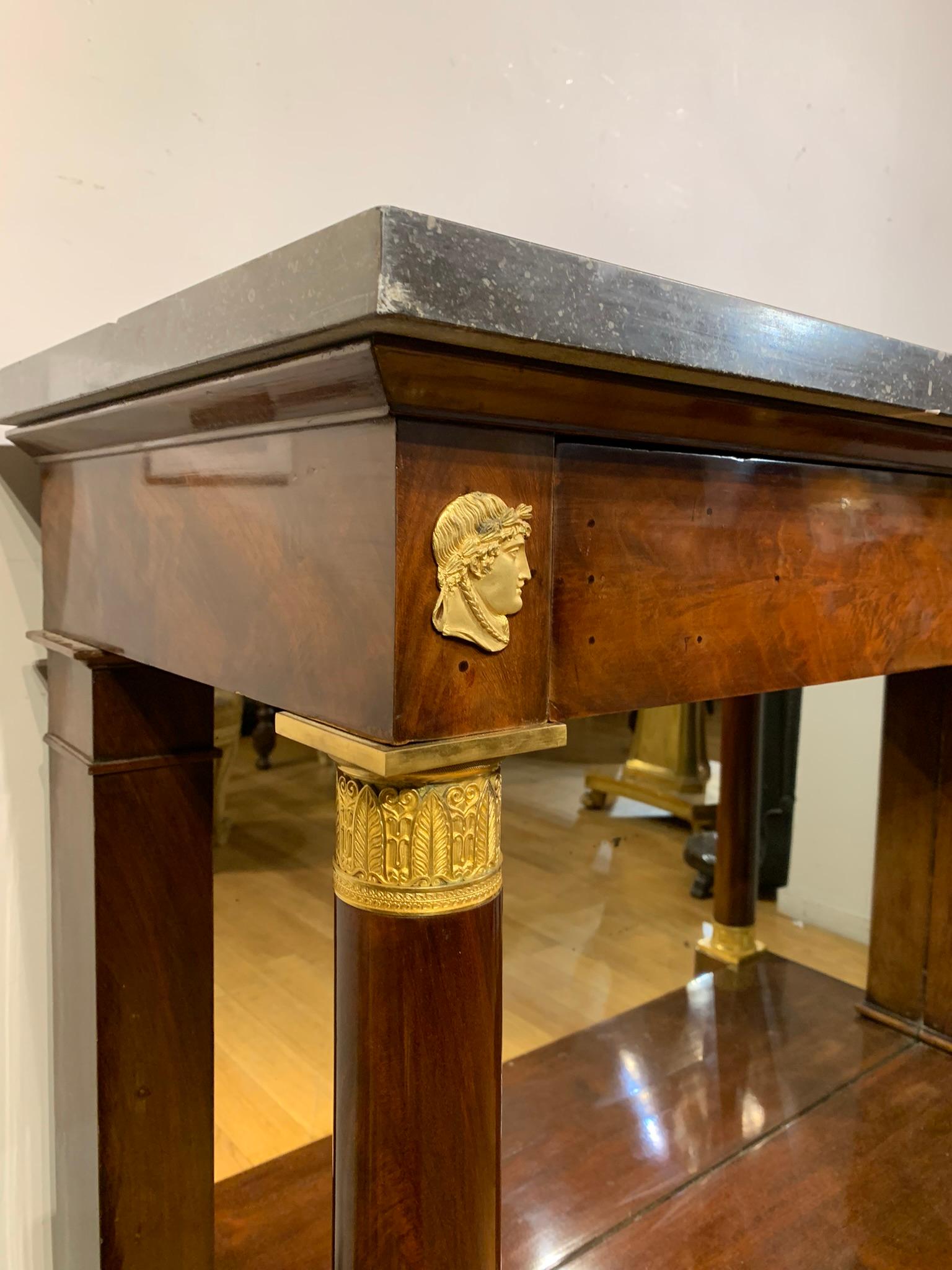 Early 19th Century Mahogany and Bronze Consolle, Louis-françois Bellangé Studio 1