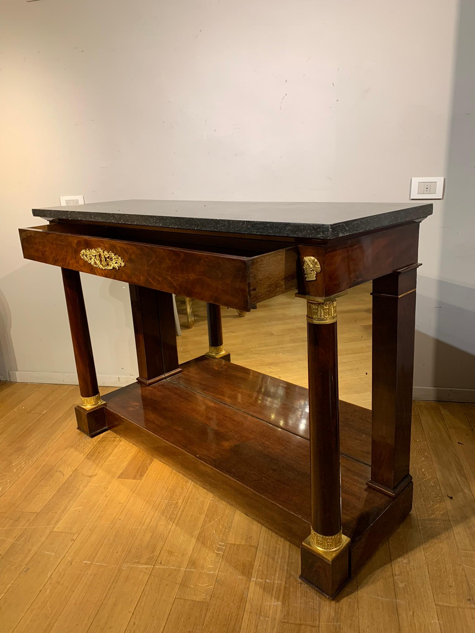 Early 19th Century Mahogany and Bronze Consolle, Louis-françois Bellangé Studio 4
