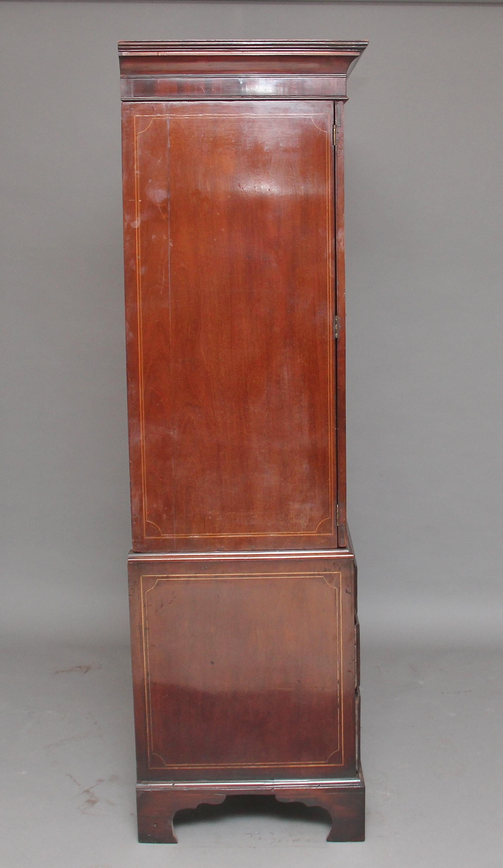 Mid-19th Century Early 19th Century Mahogany and Inlaid Press Cupboard