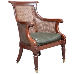 Antique Early 19th Century Mahogany Bergere Armchair