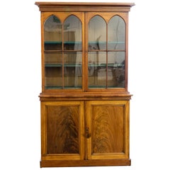Antique Early 19th Century Mahogany Bookcase in the Gothic Style