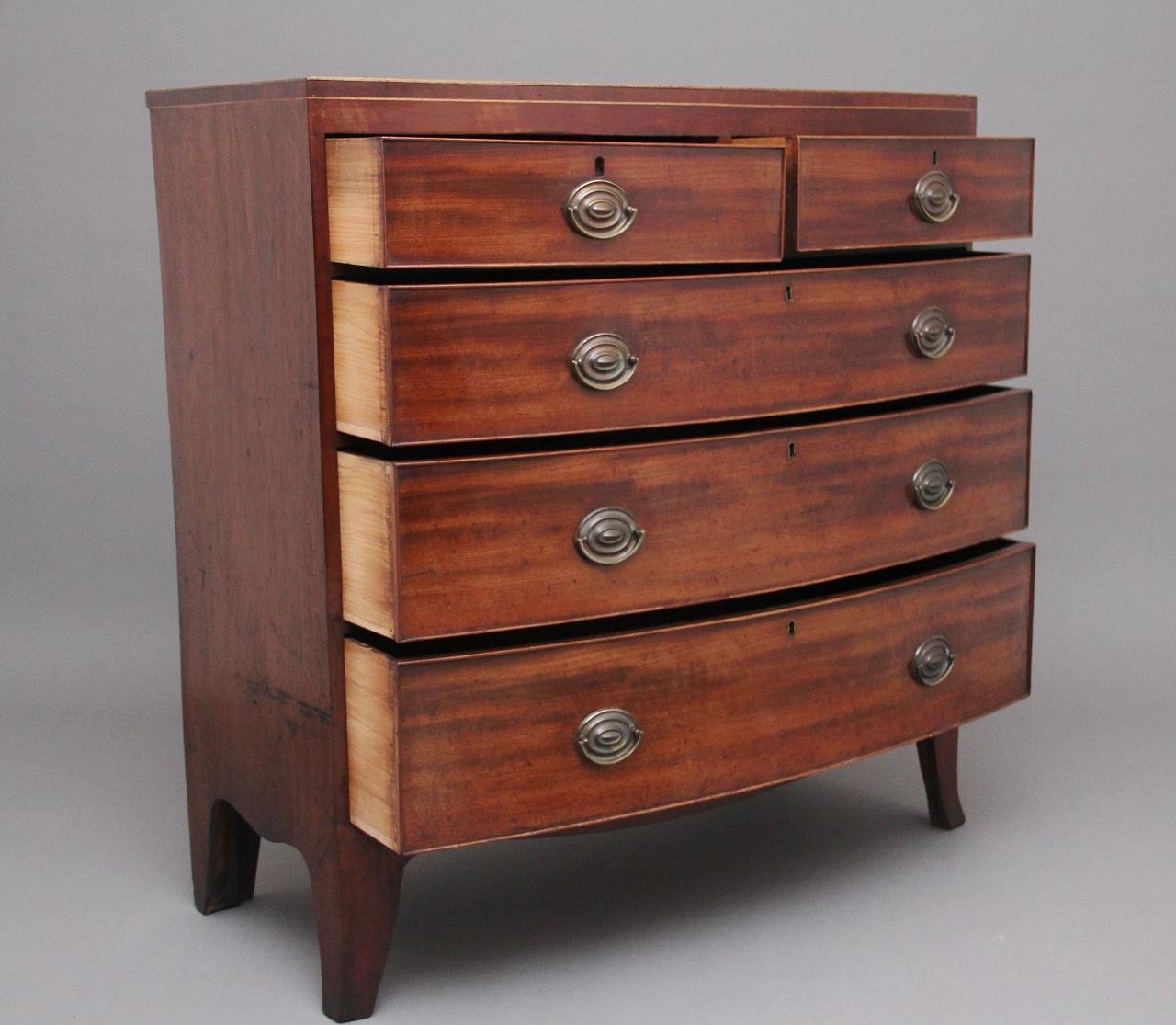 British Early 19th Century mahogany bowfront chest